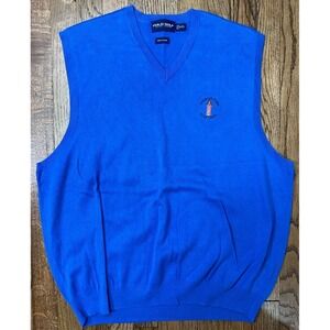 Vintage Harbour Town Golf Links Polo Ralph Lauren Sweater Vest Men's Sz 2XL Blue